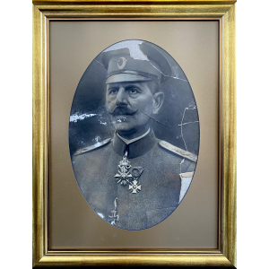 Framed Vintage Phoography of a Bulgarian colonel WWI
